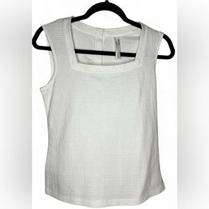 White Anthropologie Square neck top